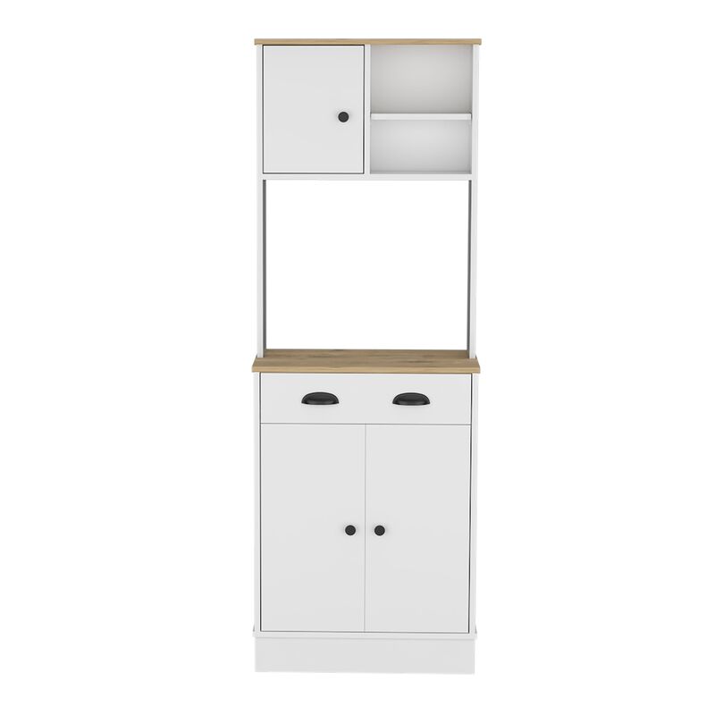 Albany Kitchen & Dining room Pantry with 3-Doors Cabinet and Drawer -White / Macadamia