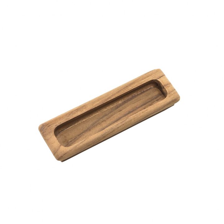HomeRoots Set of Two Brown Teak Wood Drawer Pull Knobs