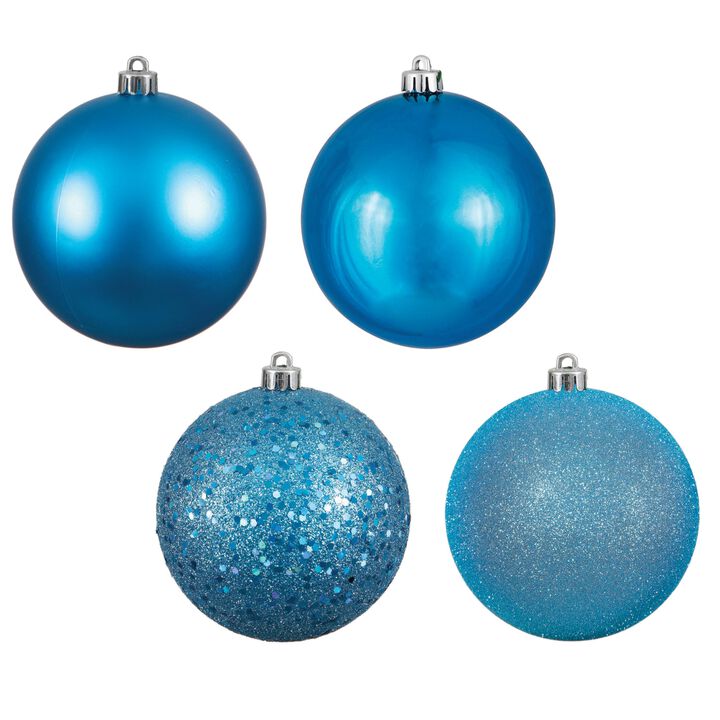 Vickerman 24" Turquoise 4 Finish Ball Ornament 24 per Box