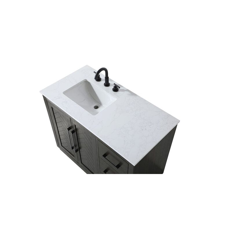 Elegant Kitchen and Bath 42 inch Single Bathroom Vanity in Chocolate Oak