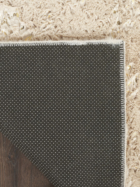 Cozy Shimmer CSH01 Beige/Gold 5'3" x 7'3" Rug