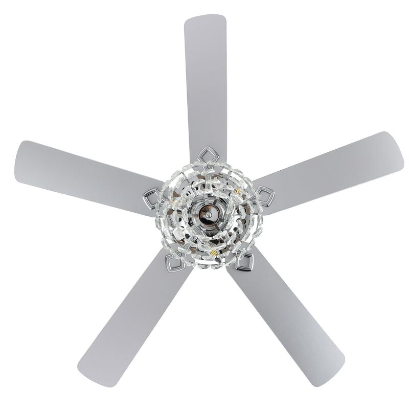 Mindy 3-Light Glam Modern Crystal Shade LED Ceiling Fan With Remote