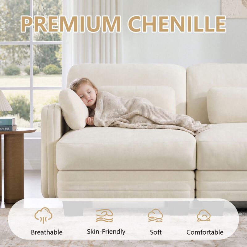 Dresok Chenille U-Shaped Modular Sectional Sofa image number 3