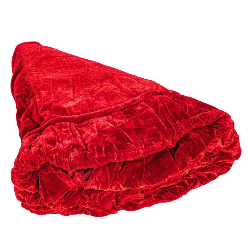 Vickerman 72" Plush Red Velvet Christmas Tree Skirt - Red Christmas Tree Skirt - Velvet Holiday Tree Skirt - Reliable and Durable image number 3
