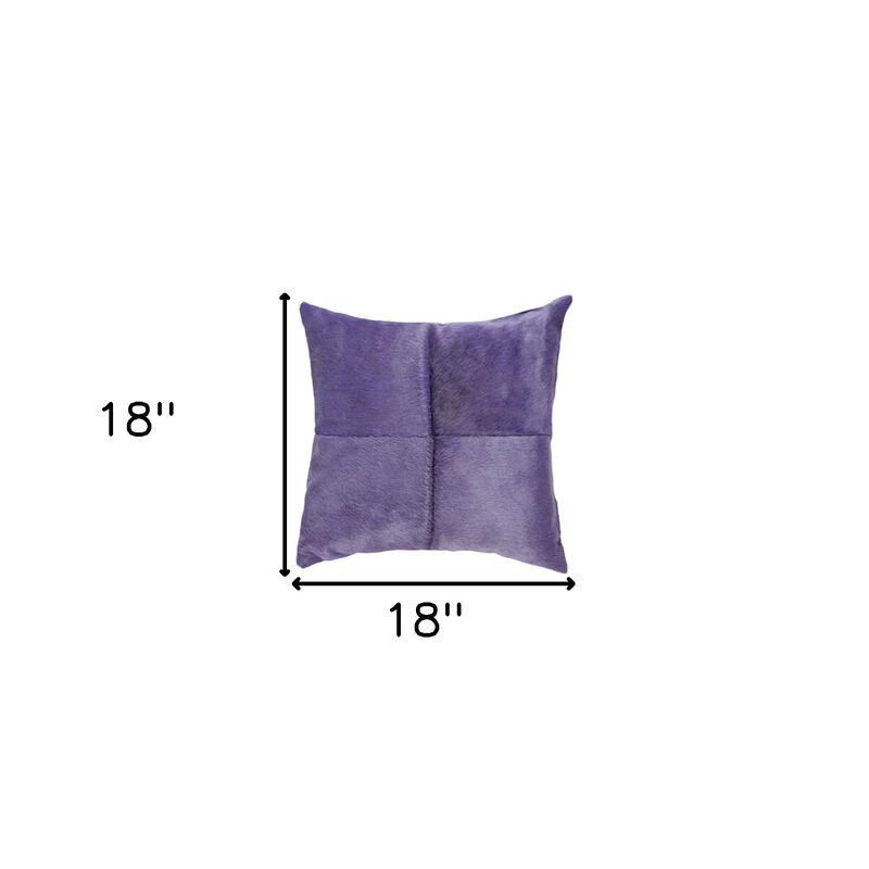 HomeRoots Set of Two 18" Purple Cowhide Throw Pillows image number 5