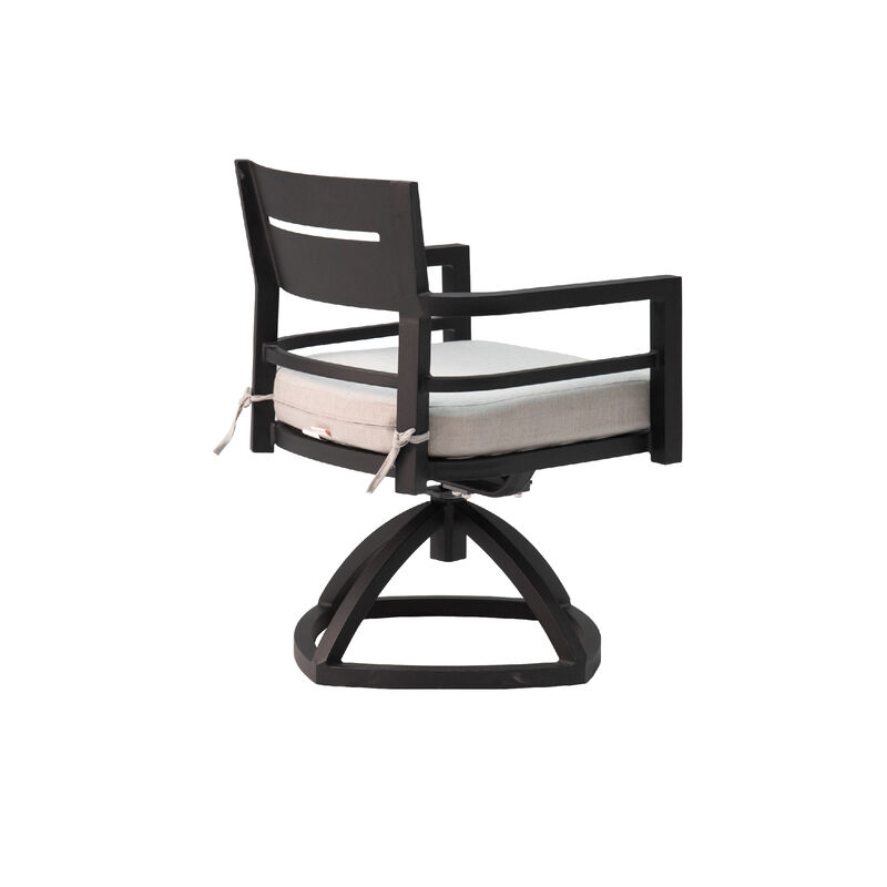 Aluminum Outdoor Patio Swivel Rockers with Plush Cushions (Set of 2)