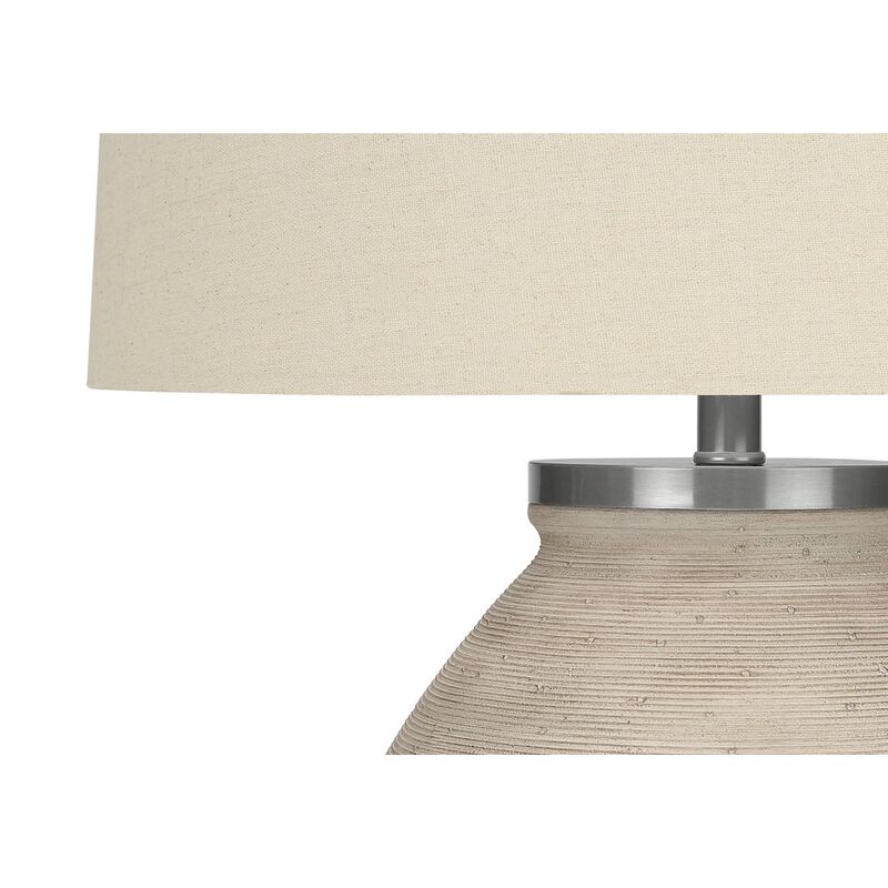Lighting, 25"H, Table Lamp, Cream Concrete, Beige Shade, Contemporary
