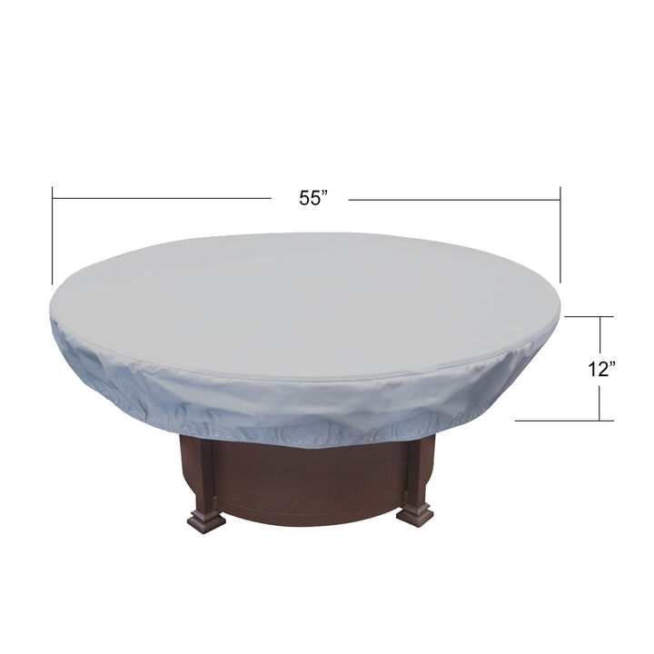 Mondawe Fits 48" to 55" Dia x 12"H 48" Round Fire Pit / Ottoman Protective Cover