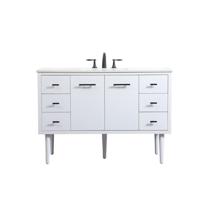 Elegant Kitchen and Bath 48 inch Single bathroom vanity in white