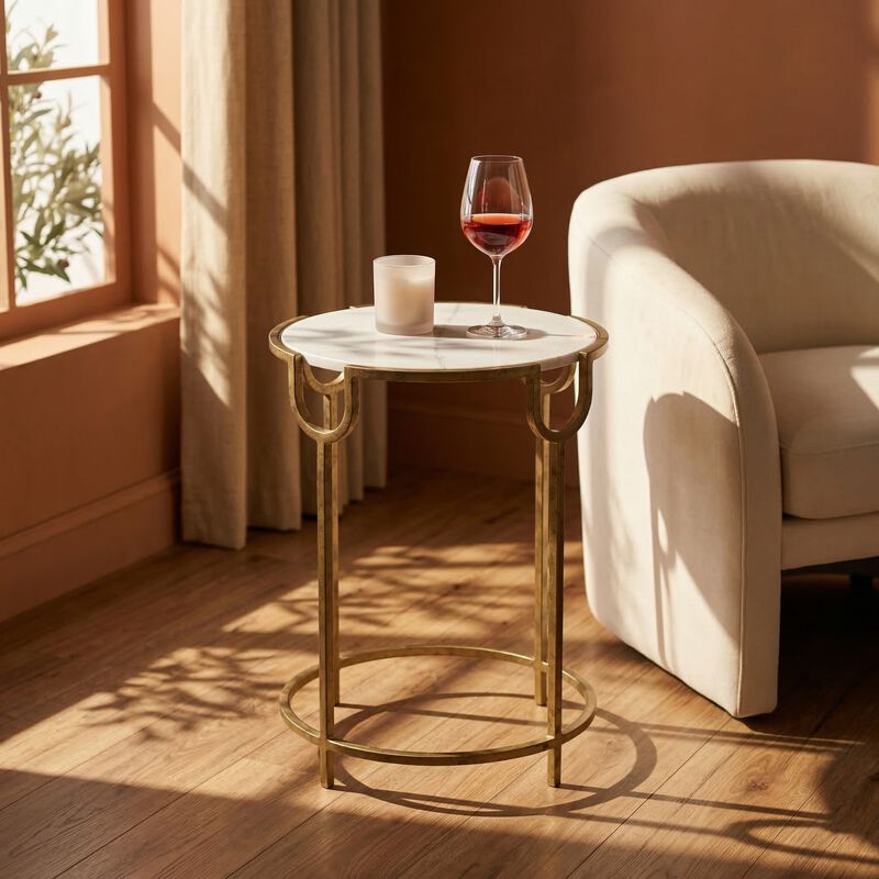 Aurora Marble Accent Table image number 1