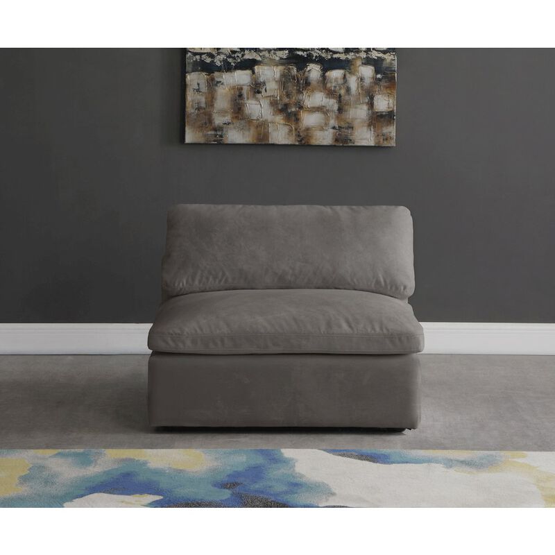 Meridian Furniture Cozy Grey Velvet Chair