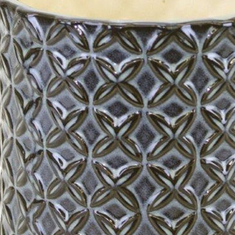 Hivvago Gray and Brown Set of Two Clay 7.20346 ounce Round Pot Planter