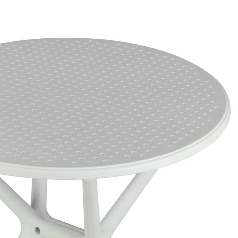 Glamour Home Bates White Plastic Round Dining Table