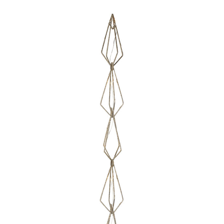6ft LED Lighted B/O Gold Wire Diamond Christmas Garland - Warm White Lights