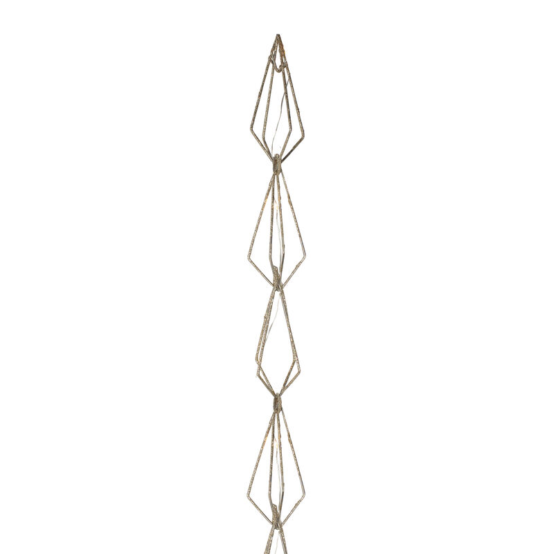 6ft LED Lighted B/O Gold Wire Diamond Christmas Garland - Warm White Lights image number 0