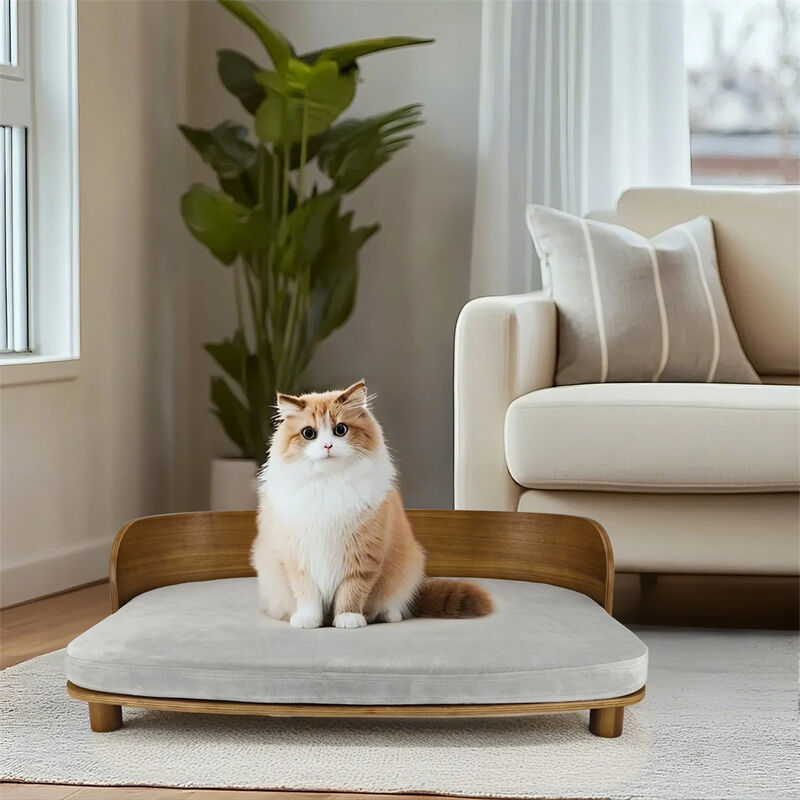 Elevated Raised Cat & Dog Sofa Bed Breathable Puppy Bed w/ Removable Cover image number 2