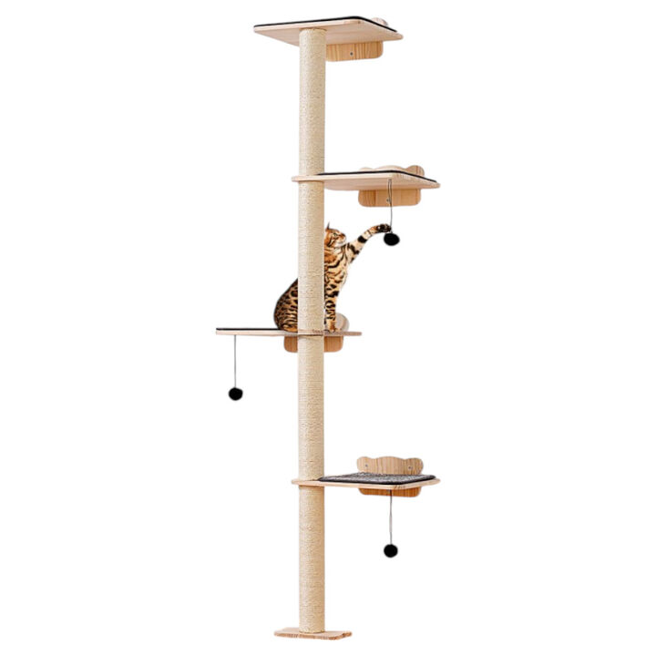 Tree-Shaped Cat Wall Shelves with Platforms, Space-Saving Climbing Furniture