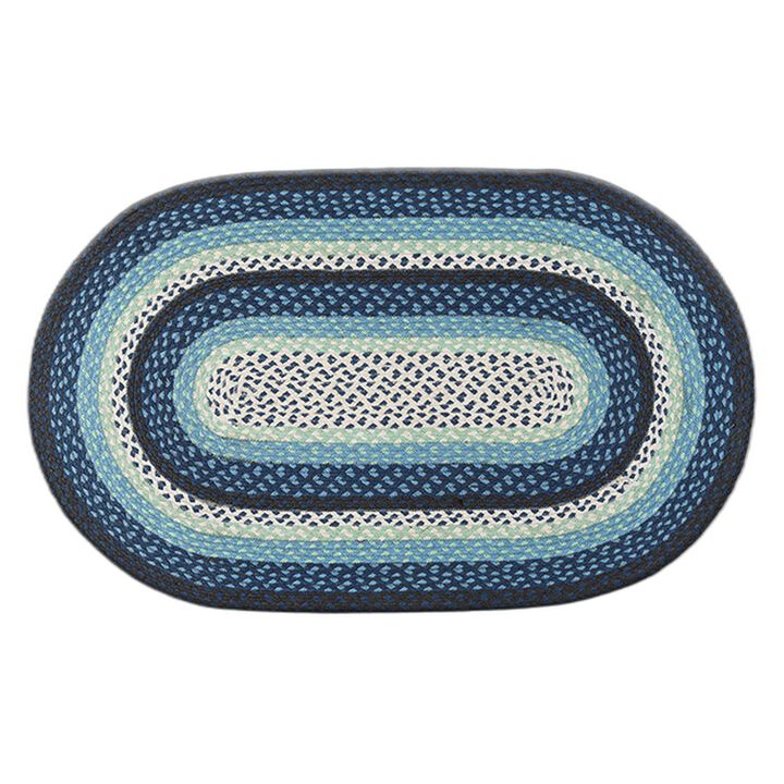 Earth Rugs C-312 Blueberry Cream Oval Braided Rug 27 X 45