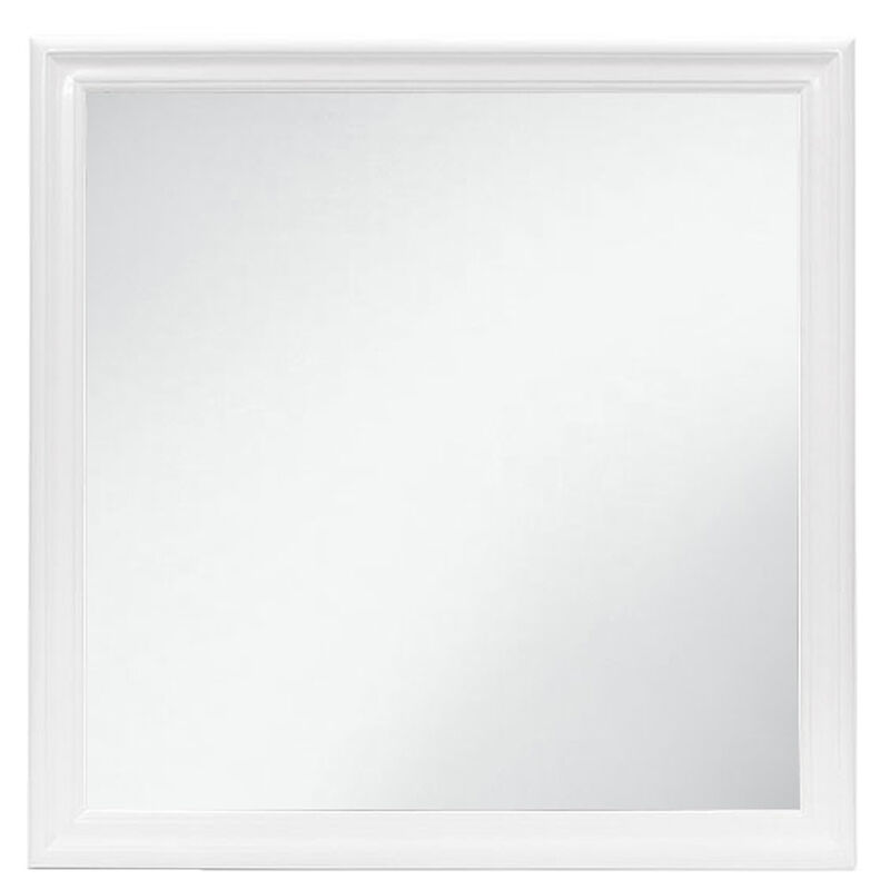 HomeRoots 38" White Square Wood Framed Accent Mirror image number 0