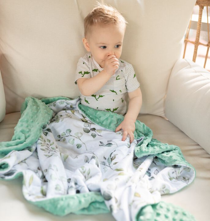 Honey Lemonade - Premium Baby & Toddler Minky Blanket (Eucalyptus)