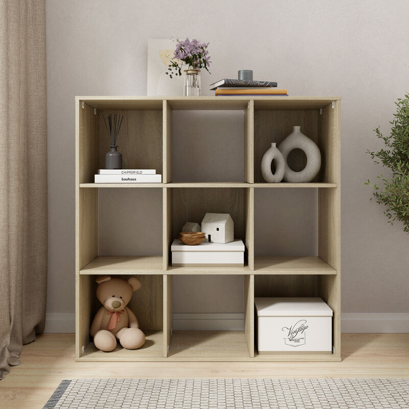 34.96 in. Tall Wood 3-Shelf Etagere Bookcase image number 1