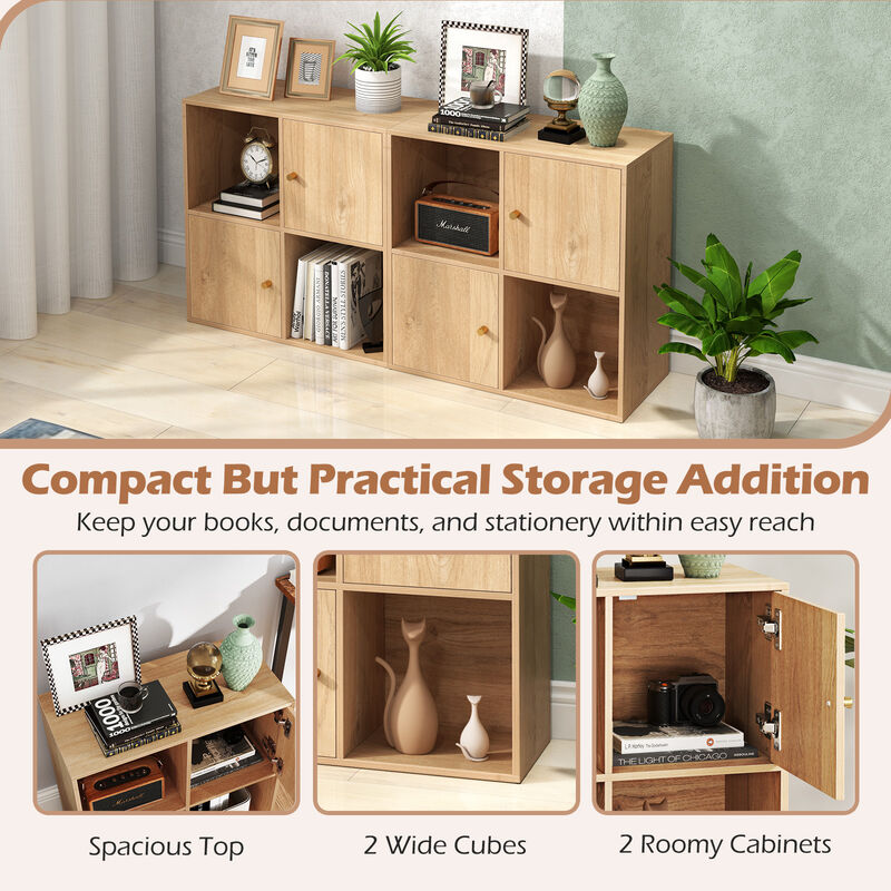 Freestanding 3-Tier Bookcase with 4 Cubes, 2 Doors & Anti-Tip Hardware image number 7