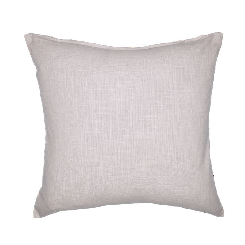 HomeRoots 24" White Check Cotton Blend Throw Pillow With Embroidery image number 3