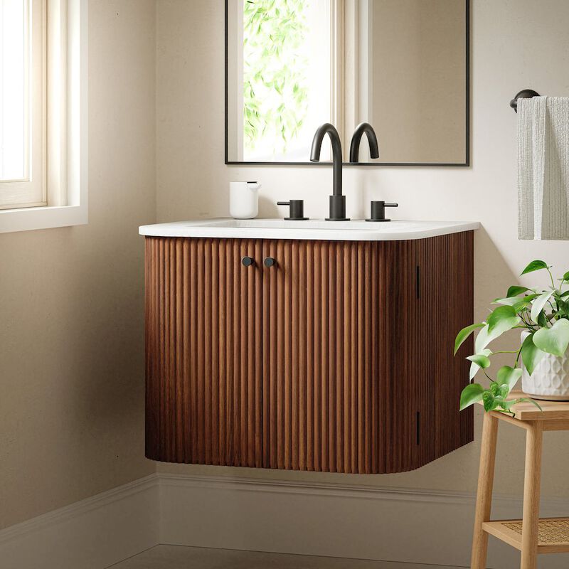 Zia 24" Wall-Mount Bathroom Vanity with Marble Sink image number 9
