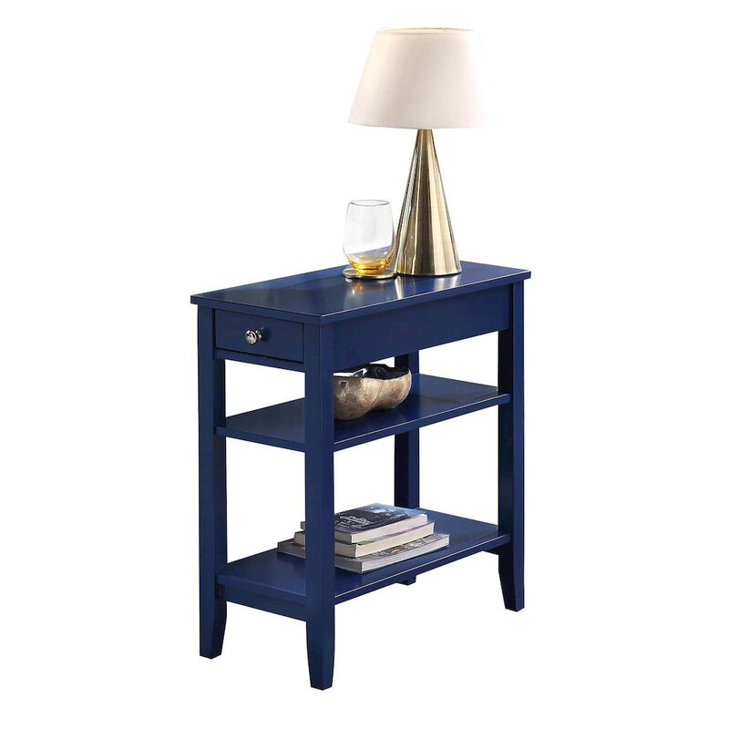 Convenience Concepts American Heritage 1 Drawer Chairside End Table with Shelves