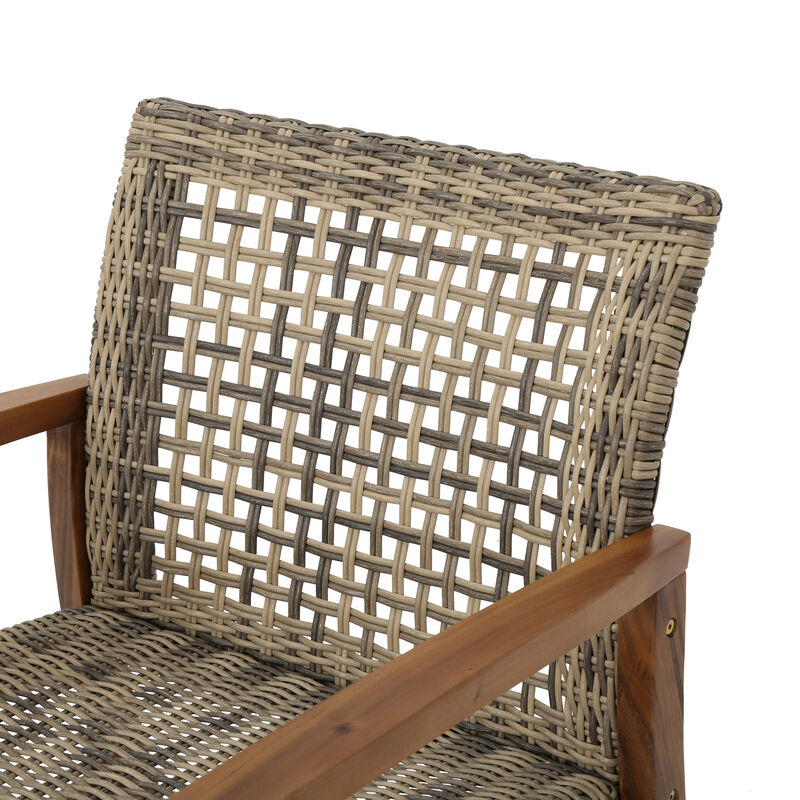 Merax 2 Pieces Outdoor Wicker Club Chairs Set
