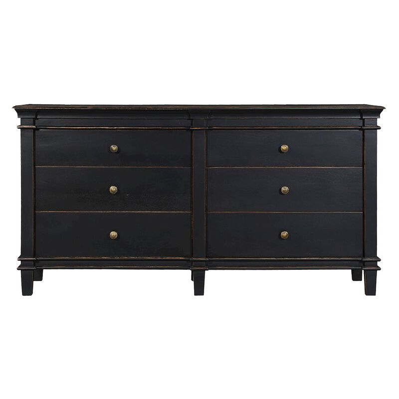 World Interiors Trento 70" Dresser in Distressed Black image number 2