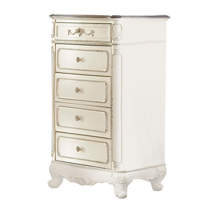 Prin 3 Pc Full Size Bedroom Set, Ornate Carvings, Antique White, Traditional image number 4