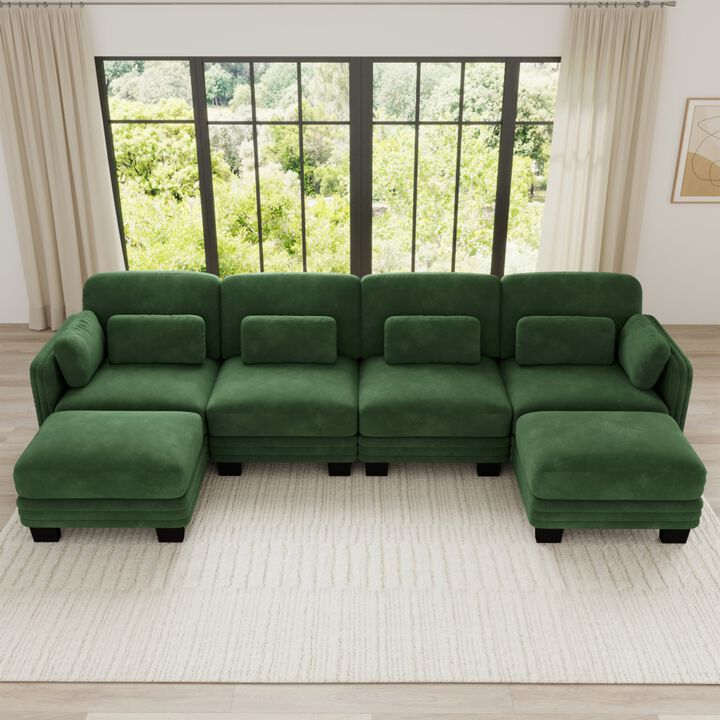 Dresok Chenille U-Shaped Modular Sectional Sofa