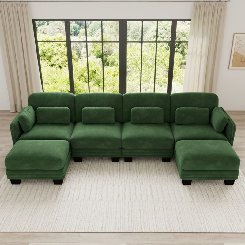 Dresok Chenille U-Shaped Modular Sectional Sofa image number 1