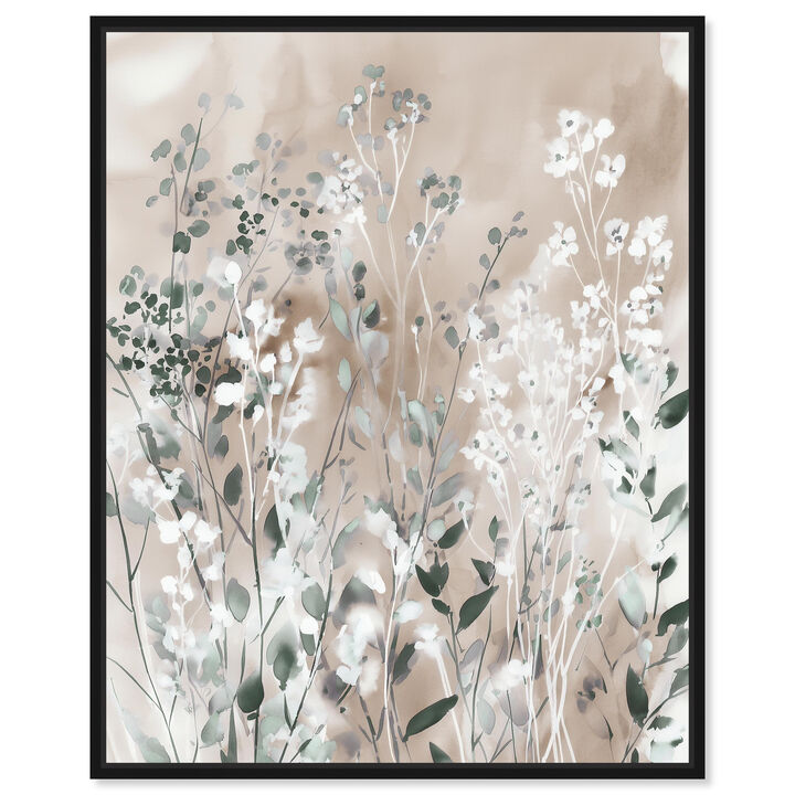 Graceful Green Sprigs Floral and Botanical Canvas Print by Art Remedy