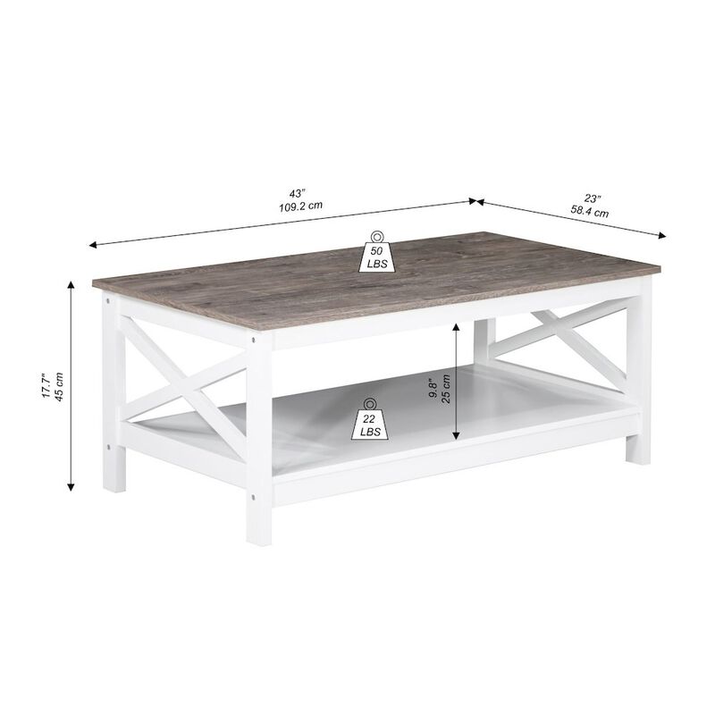 Saint Birch Lambert Modern Farmhouse White Coffee Table