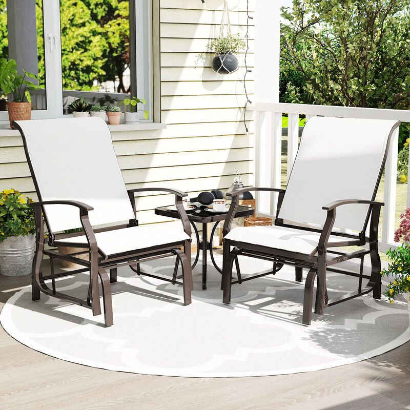 2-Piece Patio Glider Chairs with Ergonomic Backrest and Seat image number 7