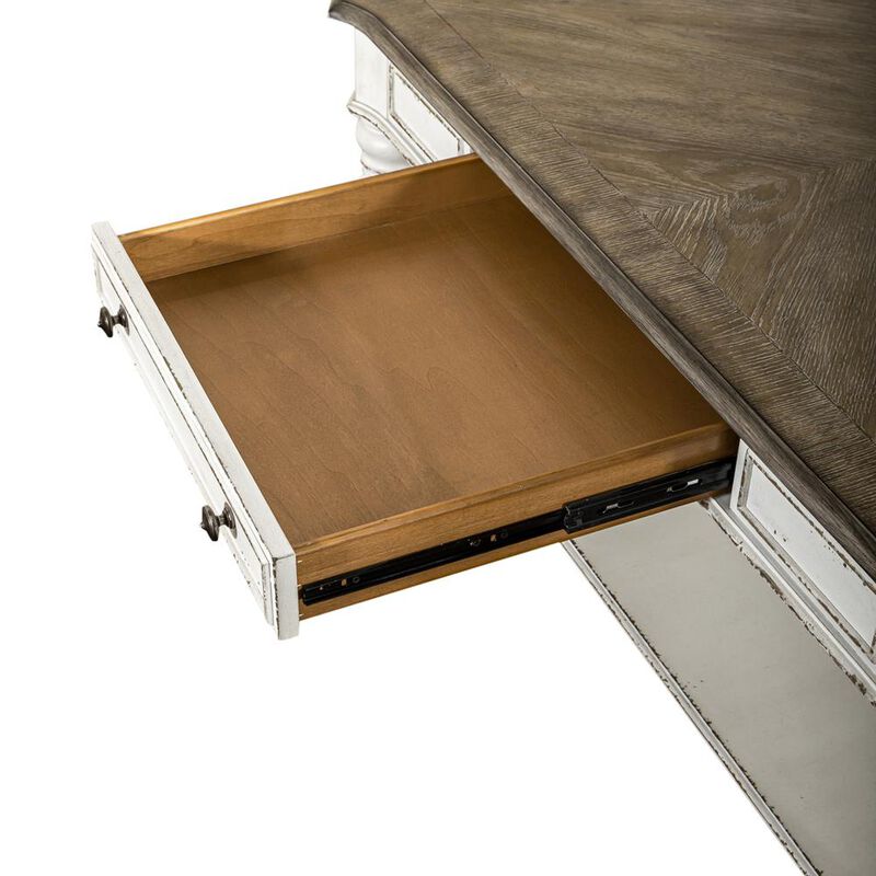 Liberty Furniture Magnolia Manor Oversized Square Cocktail Table in Antique White image number 8