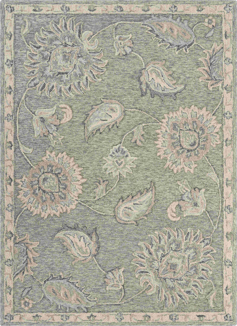 HomeRoots Wool Floral Hand Tufted Area Rug image number 0