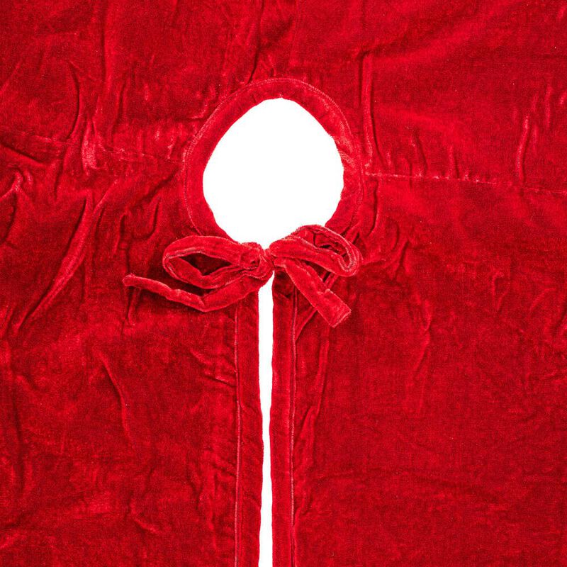 Vickerman 60" Plush Red Velvet Christmas Tree Skirt image number 2