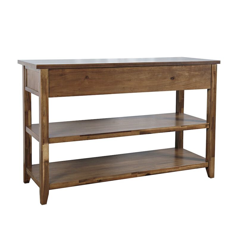 Jofran Claremont 50 Transitional Rustic Wood Sofa Console Table with Storage