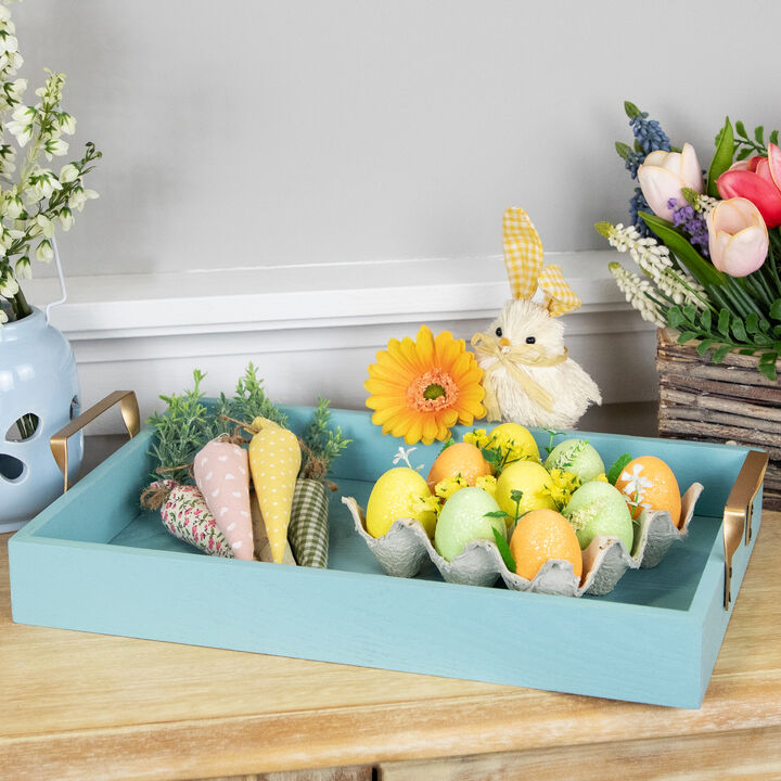 Glittered Easter Eggs with Carton Decoration - 6.25" - Set of 9