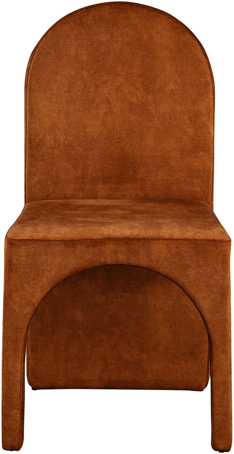 Meridian Furniture Summer Cognac Velvet Dining Side Chair, Set of 2
