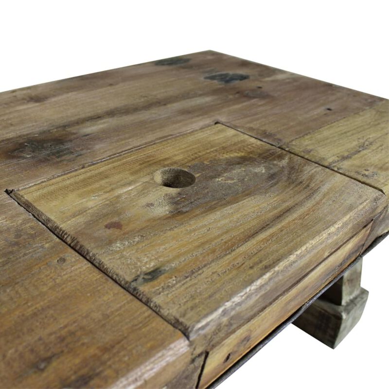 vidaXL Coffee Table Solid Reclaimed Wood 35.4"x19.7"x13.8" image number 2