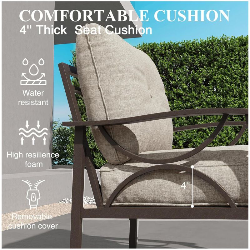 TATEUS 5-Piece Metal Patio Furniture Set image number 5