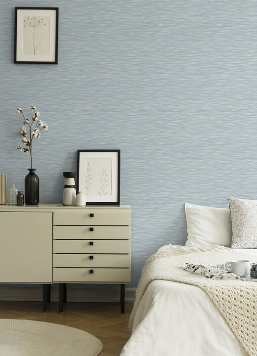 Benson Light Blue Faux Fabric Wallpaper (Set of 2)