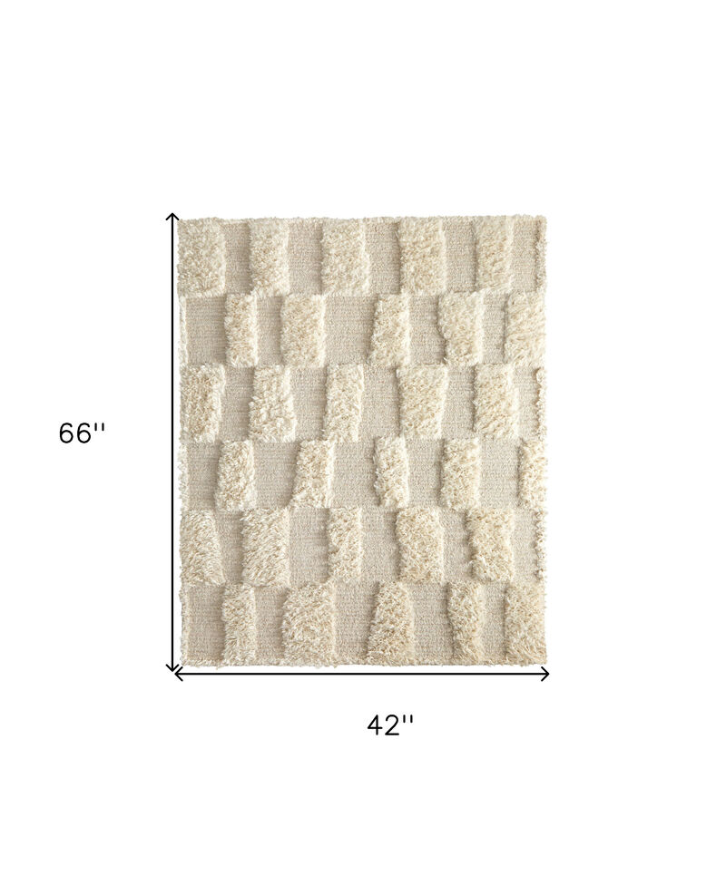 HomeRoots Wool Geometric Hand Woven Area Rug image number 5