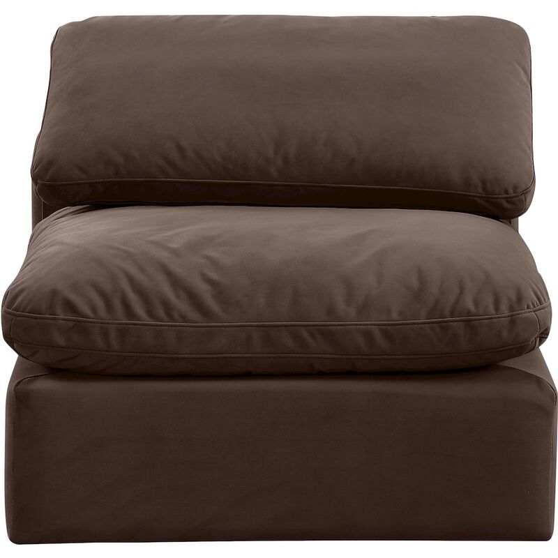 Meridian Furniture Indulge Brown Velvet Armless Chair