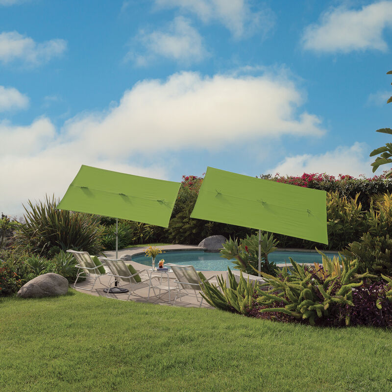 aluminum frame patio umbrella GRAND 10x13 ft Patio with Base, Acrylic Outdoor Cantilever Umbrella, 5-Year-Non-Fading Rectangular Offset Umbrella with Cover button tilt for multiple shading angles to keep sun at your back Versatile Patio Umbrella Kozyard Butterfly 15' Outdoor Patio