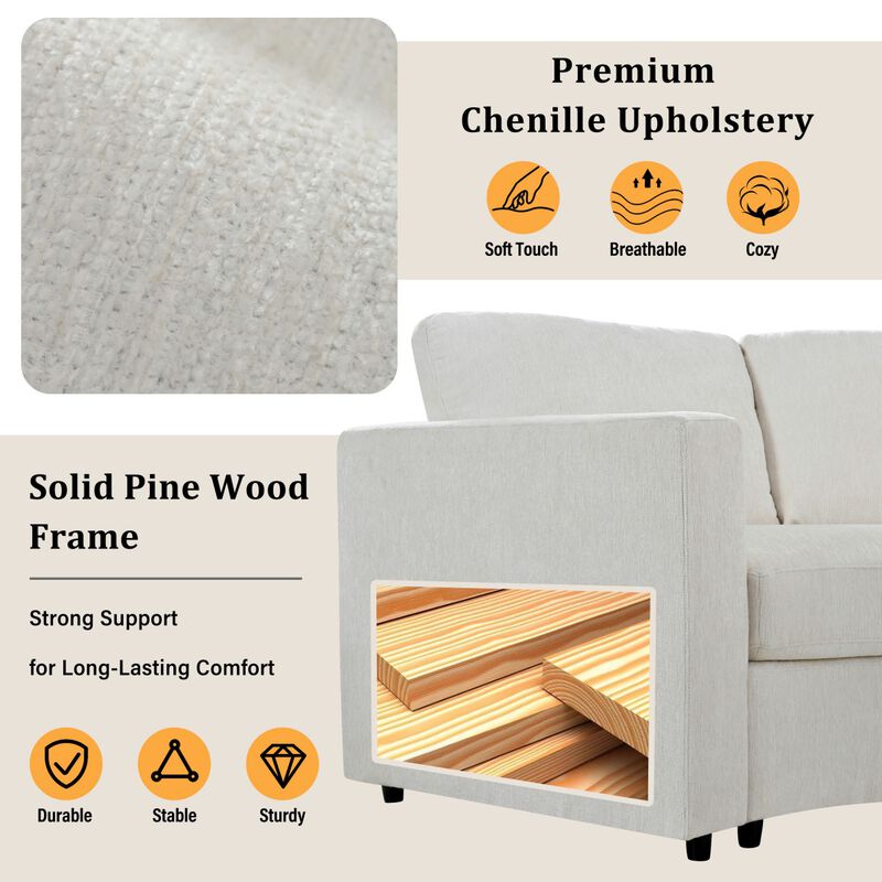 Blesbe Curved Modular Sectional Sofa image number 4